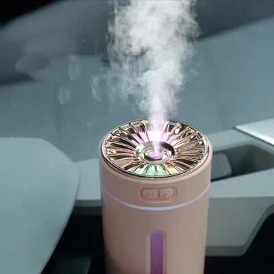 Wireless Air Humidifier Colorful lights , Changeable Color Aromatherapy Humidifier 800mAh Rechargeable Cool Mist Maker For Car 1 Pc(Pink)