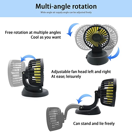 Car Dashboard 12V Portable Single Head Up/Down Fan for Car 1 Pc