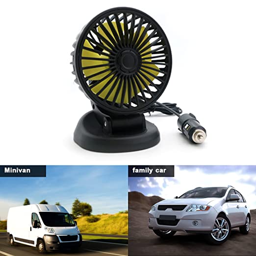 Car Dashboard 12V Portable Single Head Up/Down Fan for Car 1 Pc