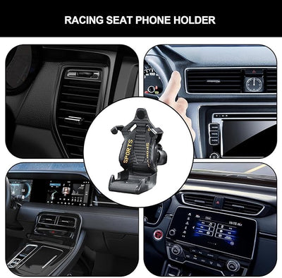 Car Racing Seat Design Mobile Phone Holder for All Cars 1 Pc (Yellow)