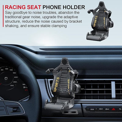 Car Racing Seat Design Mobile Phone Holder for All Cars 1 Pc (Yellow)