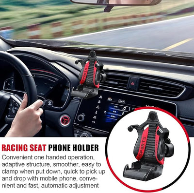 Car Racing Seat Design Mobile Phone Holder for All Cars 1 Pc (Red)