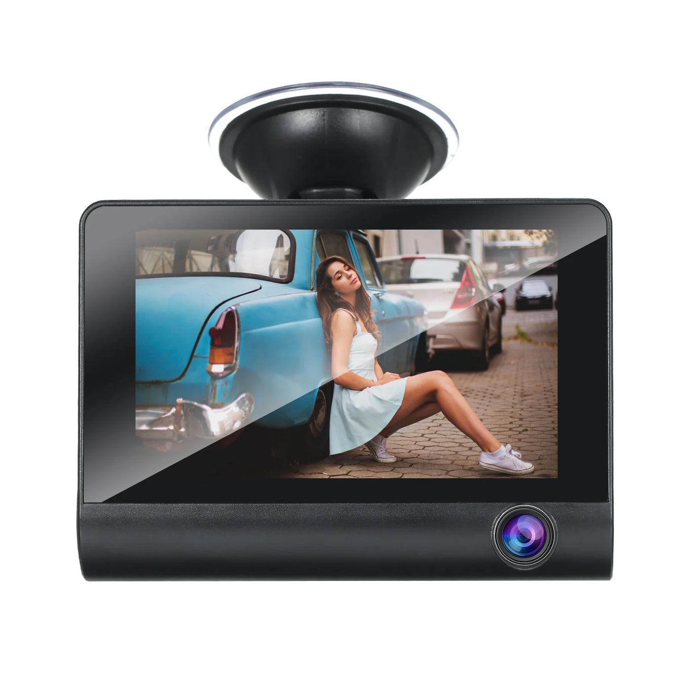 3 Camera DVR FHD 1080p Resolution With LED Screen 170 Degree Rotational DVR Dashboard Camera  For Car 1 Pc