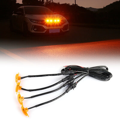 Premium Quality GMC Amber Yellow Led Grill Light For Car , Jeep 4 Pcs Set