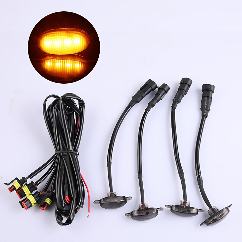 Premium Quality GMC Smoke Yellow Led Grill Light For Car , Jeep 4 Pcs Set