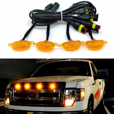 Premium Quality GMC Amber Yellow Led Grill Light For Car , Jeep 4 Pcs Set