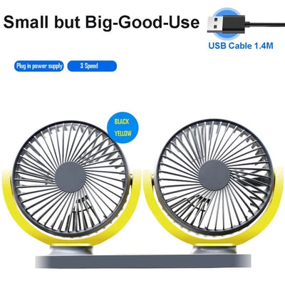 USB 12V Mini Electric Car Fan Car Air Conditioner Fan 360 Degree Rotating Cooling Fan Car 1 Pc