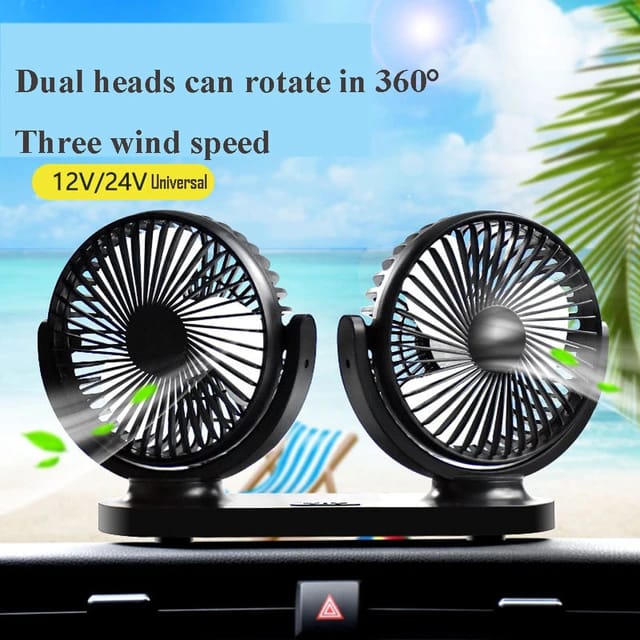 USB 12V Mini Electric Car Fan Car Air Conditioner Fan 360 Degree Rotating Cooling Fan Car 1 Pc