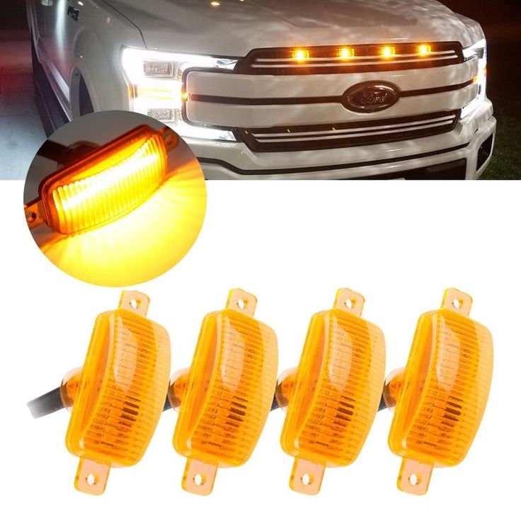 Premium Quality GMC Amber Yellow Led Grill Light For Car , Jeep 4 Pcs Set