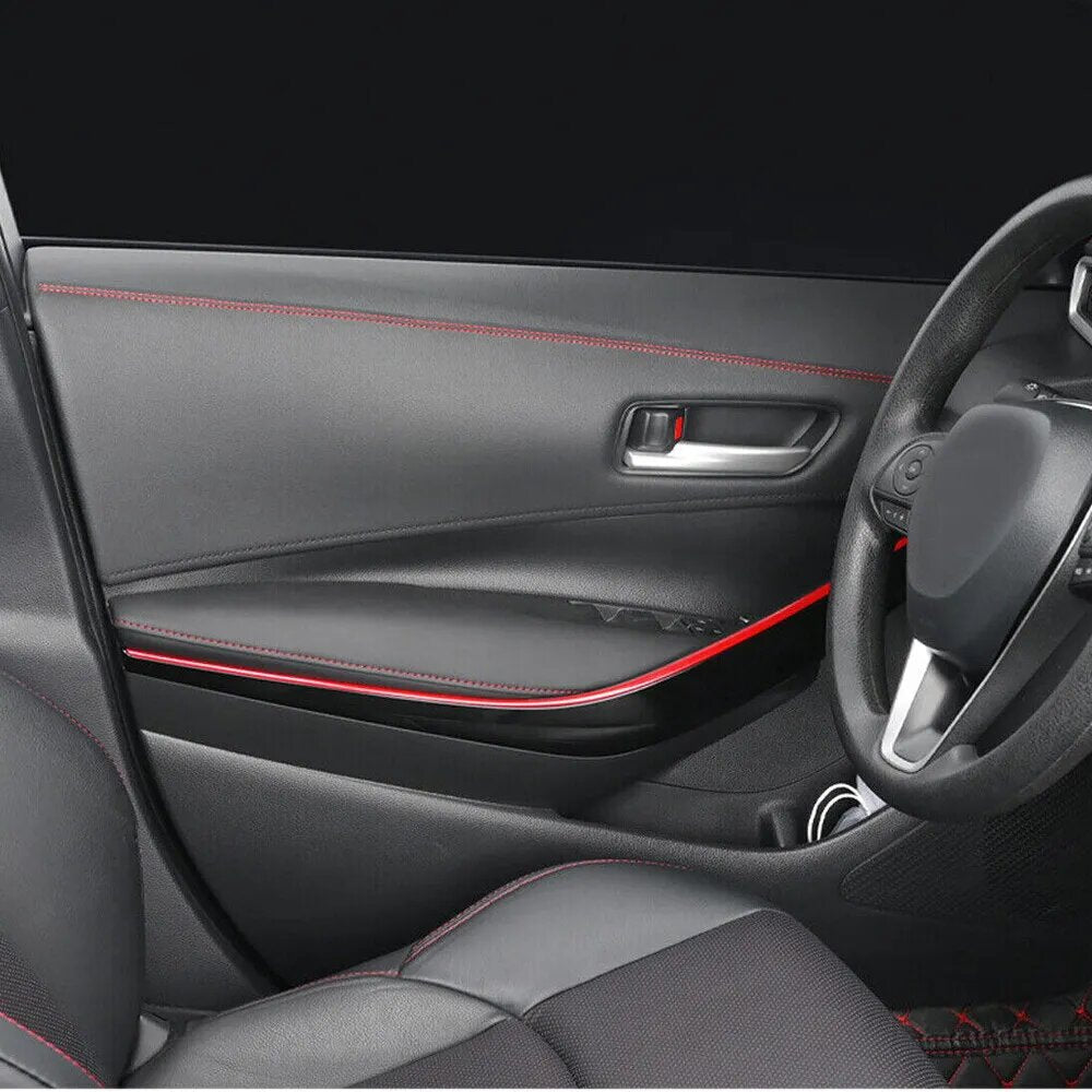 Red Stiching Leather Car Dashboard Line Strip Sticker For All Car 1 Pc