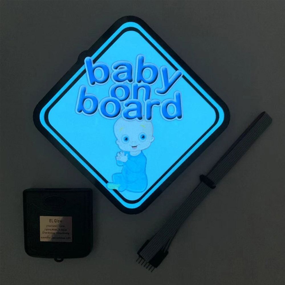 BABY ON BOARD LED Car Window Sticker Windshield Electric Lighting Sticker 1 Pc